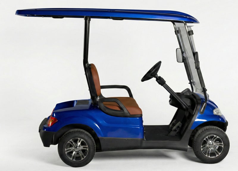 EPIC 2-Seater Non-Lifted Electric Golf Cart with Lithium Battery 105Ah & Standard Tires | LSEV (Blue) - Image 1